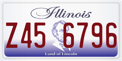 IL license plate Z456796