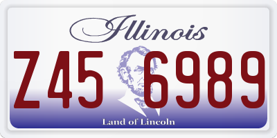 IL license plate Z456989