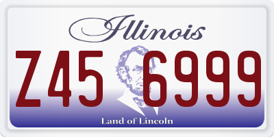 IL license plate Z456999