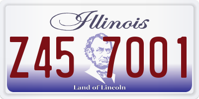 IL license plate Z457001