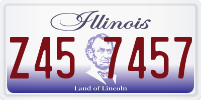 IL license plate Z457457