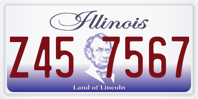 IL license plate Z457567