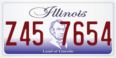 IL license plate Z457654