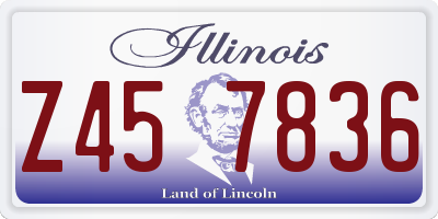 IL license plate Z457836