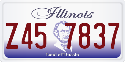 IL license plate Z457837