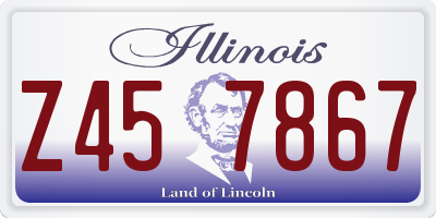 IL license plate Z457867