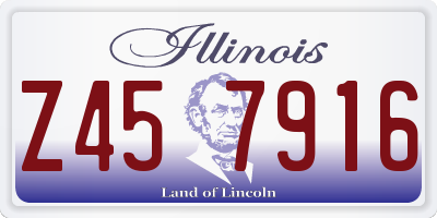 IL license plate Z457916
