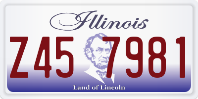 IL license plate Z457981
