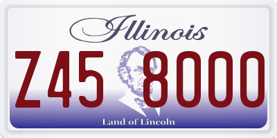 IL license plate Z458000