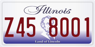 IL license plate Z458001