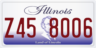 IL license plate Z458006
