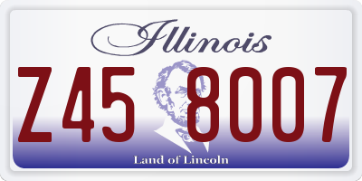 IL license plate Z458007