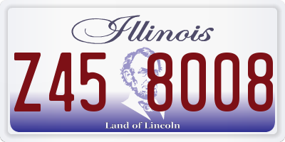 IL license plate Z458008