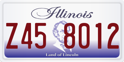IL license plate Z458012