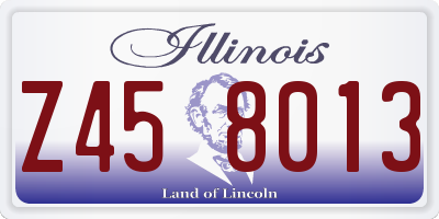 IL license plate Z458013