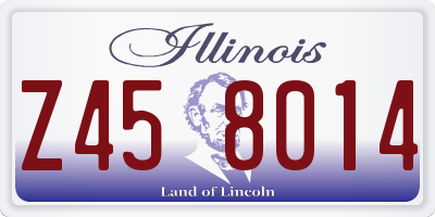 IL license plate Z458014