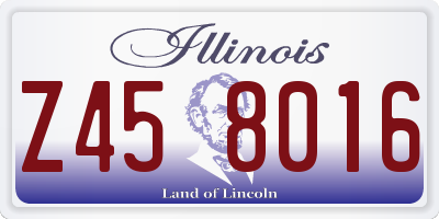 IL license plate Z458016