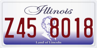 IL license plate Z458018
