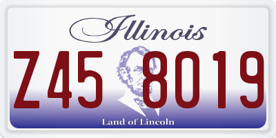 IL license plate Z458019
