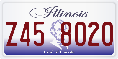 IL license plate Z458020