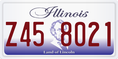 IL license plate Z458021