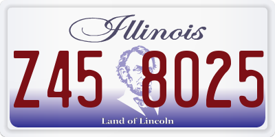 IL license plate Z458025