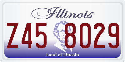 IL license plate Z458029