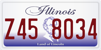IL license plate Z458034