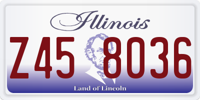 IL license plate Z458036
