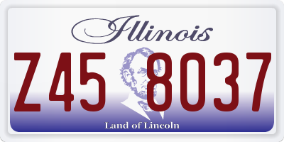 IL license plate Z458037