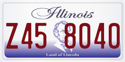 IL license plate Z458040