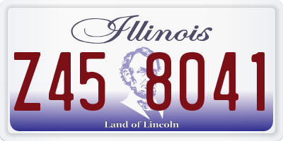 IL license plate Z458041