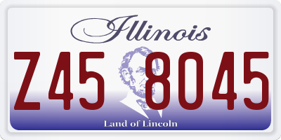 IL license plate Z458045