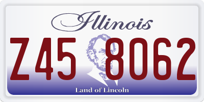 IL license plate Z458062