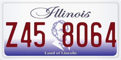 IL license plate Z458064