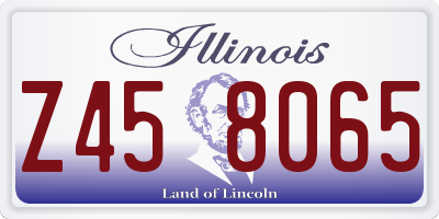 IL license plate Z458065