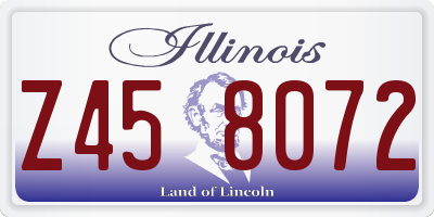 IL license plate Z458072