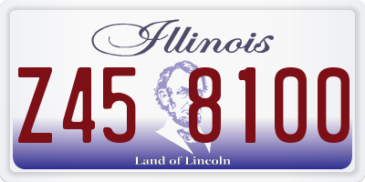 IL license plate Z458100