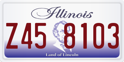 IL license plate Z458103