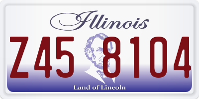 IL license plate Z458104