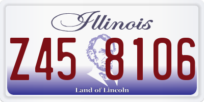 IL license plate Z458106