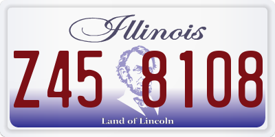 IL license plate Z458108