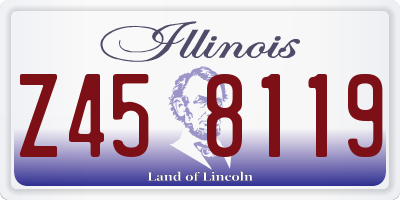 IL license plate Z458119