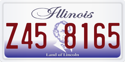 IL license plate Z458165