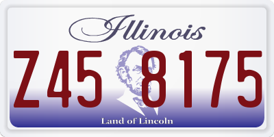 IL license plate Z458175