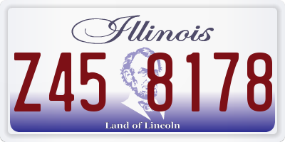 IL license plate Z458178