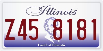 IL license plate Z458181