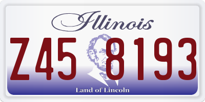 IL license plate Z458193