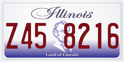 IL license plate Z458216