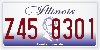 IL license plate Z458301